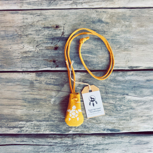 Sac de médecine en cuir d’orignal – Tortue de la Terre-Mère