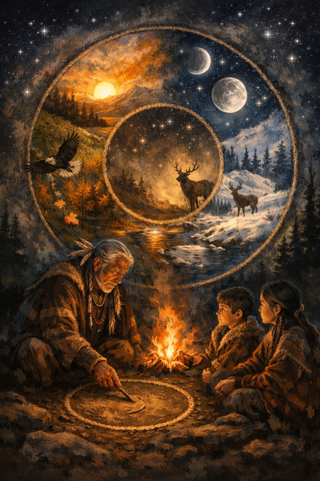 La légende autochtone du cercle du temps et la sagesse des cycles de la vie