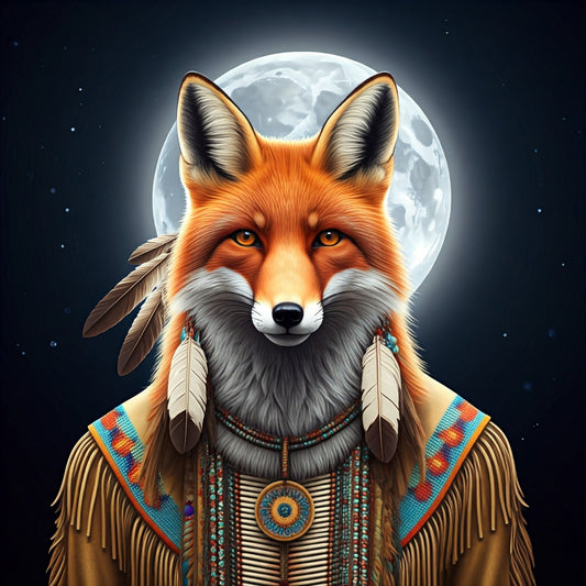 L-esprit-du-renard-et-la-lune Artisanat Autochtone