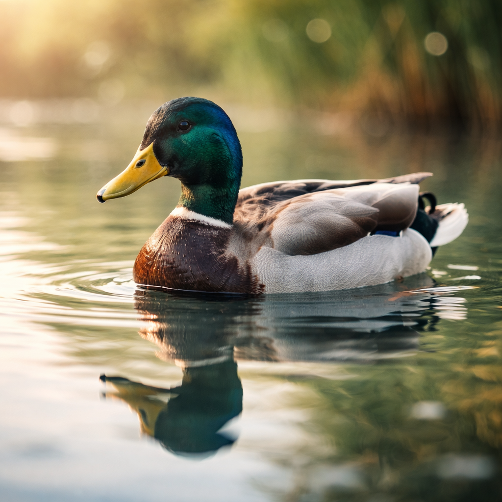 Mouvement du canard représentant aisance résilience calme intérieur et connexion entre eau et terre