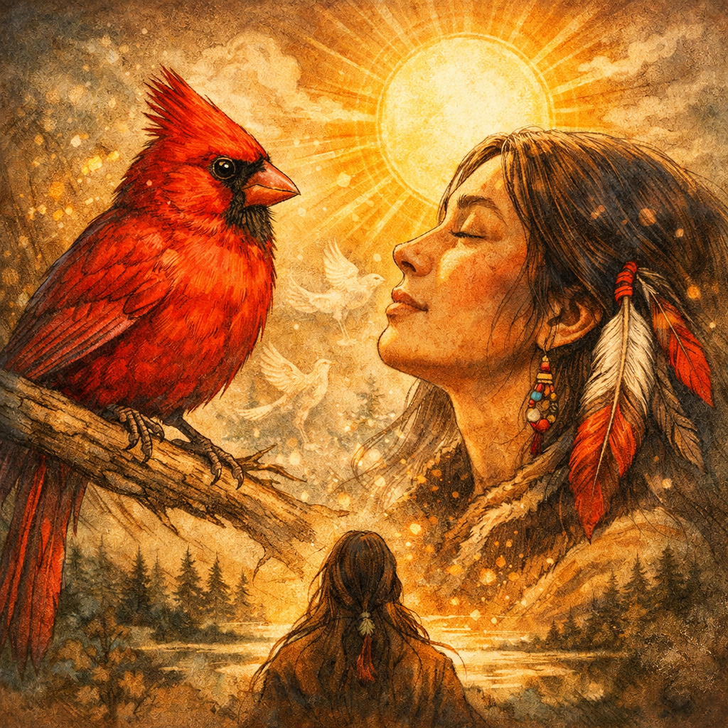 Le cardinal rouge : signification spirituelle et message dans les traditions autochtones