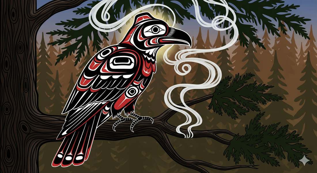 La légende du corbeau et l'éternelle fumée de cèdre