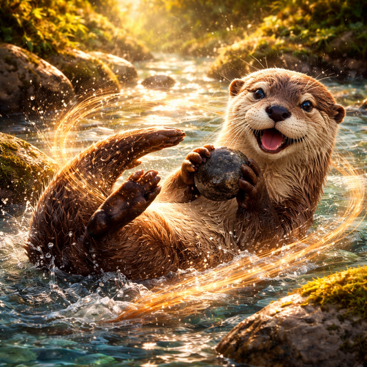 Flux de la loutre représentant liberté plaisir équilibre relationnel et harmonie avec l’eau