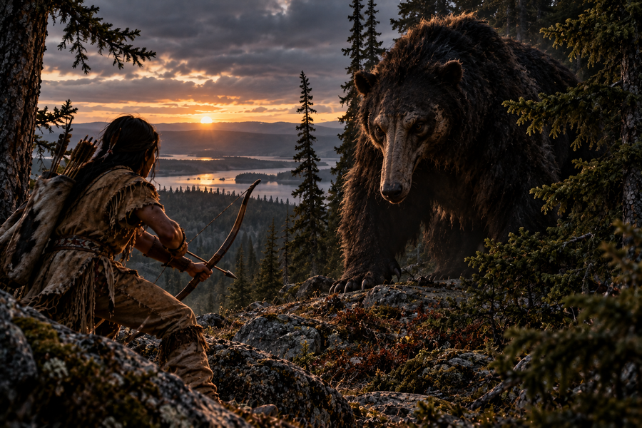 Katshituashku - L'ours monstrueux qui tua les parents de Tshakapesh