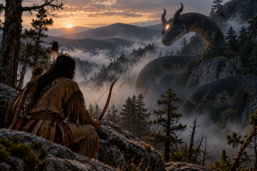 Grand Serpent à cornes - Uktena, la terrifiante légende cherokee