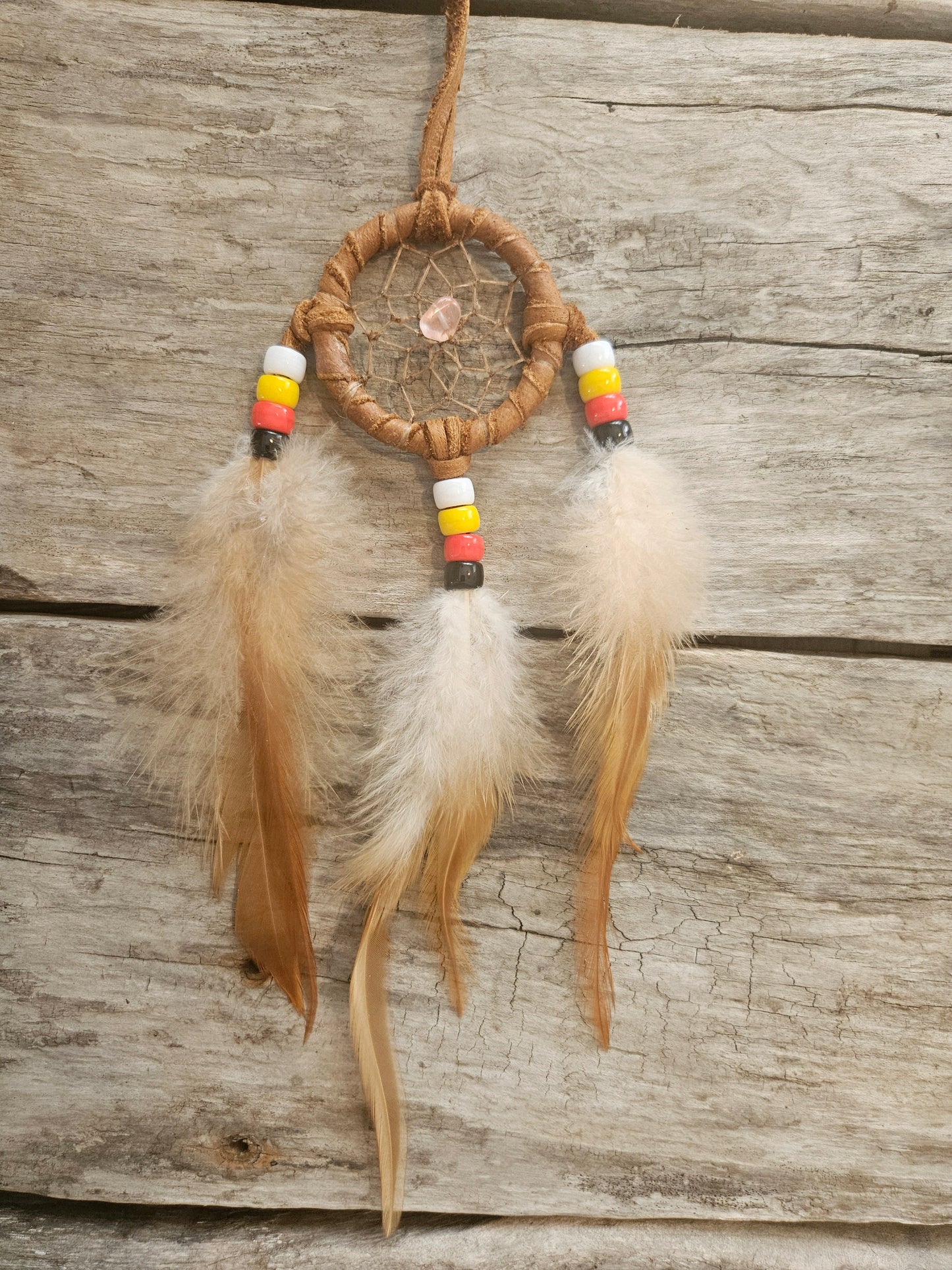 Mini Dream Catcher with Gemstone and Medicine Wheel Beads