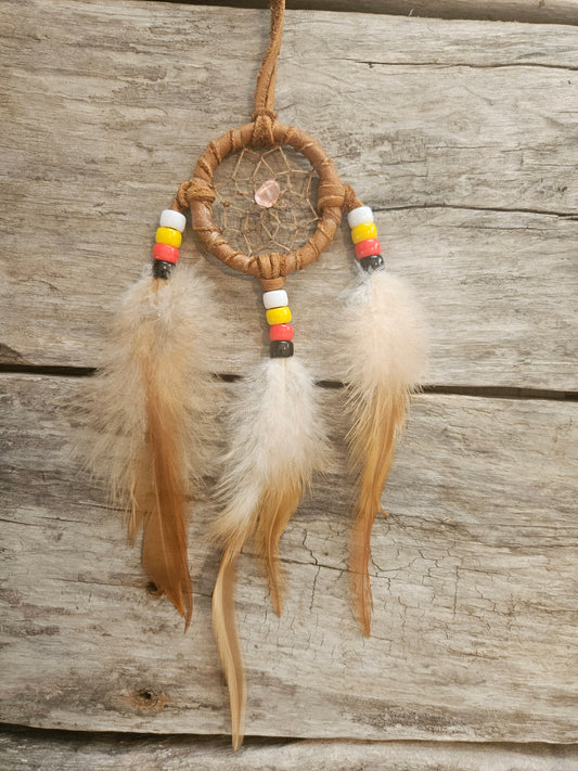 Mini Dream Catcher with Gemstone and Medicine Wheel Beads