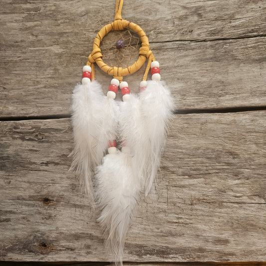 Mini Dream Catcher with Gemstone and Medicine Wheel Beads