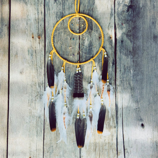 Capteur de rêves avec plumes de perdrix