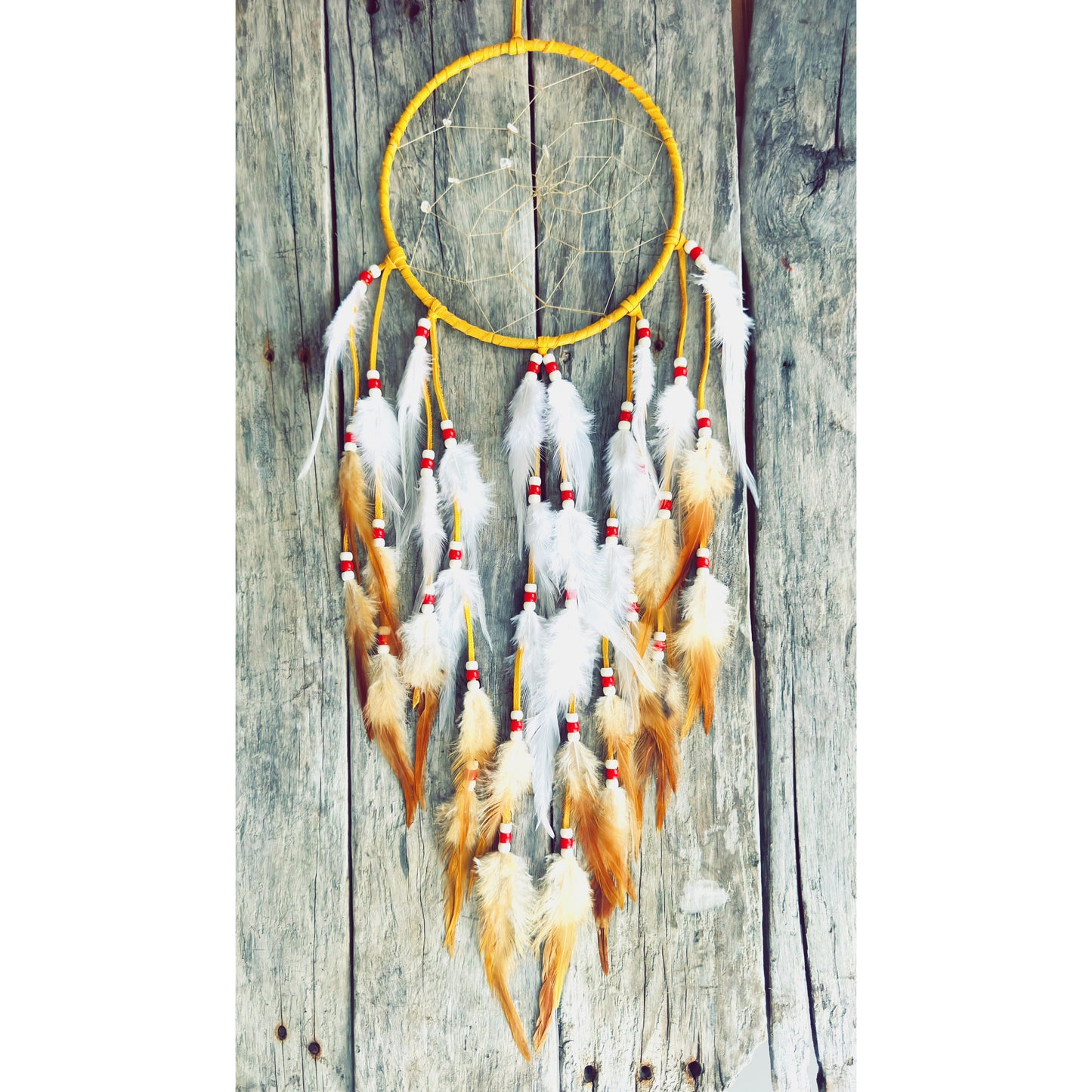 Capteur de rêves autochtones en cuir naturel