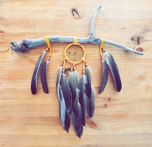 Mobile Autochtone avec Capteur de Rêve et Plumes de Bernaches | Artisanat Autochtone Authentique