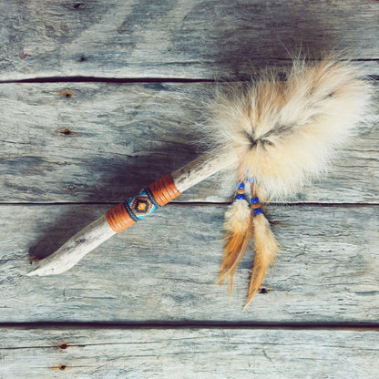 Breath of the Pekuakami: Ilnu Talking Staff made of driftwood and precious materials