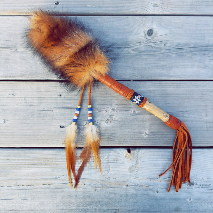 Indigenous talking stick – Crossed fox spirit – Right speech and clear vision