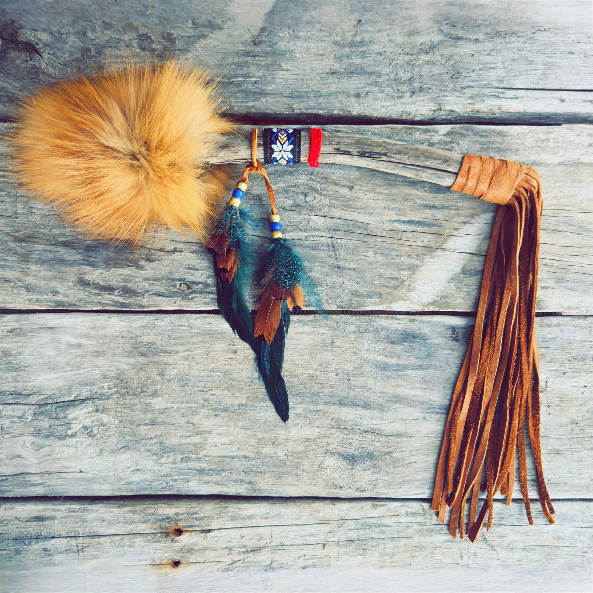 Handmade Indigenous ceremonial talking piece for circle sharing