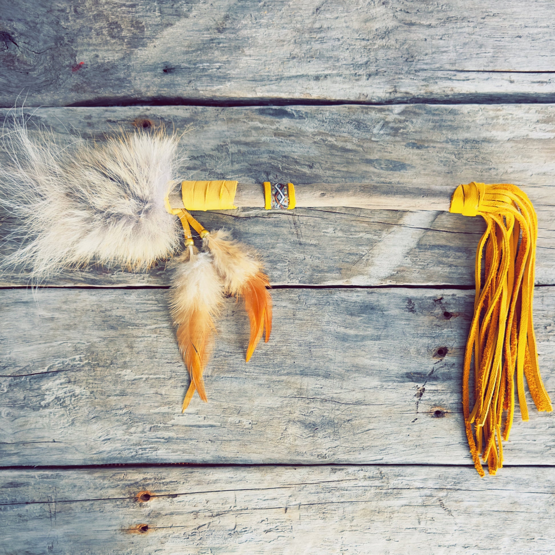 One of a kind handmade talking stick art piece