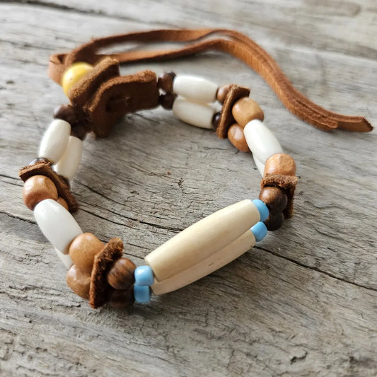 Bracelet Autochtone Deux Rangs – Élégance et Tradition, Fait Main Artisanat Autochtone