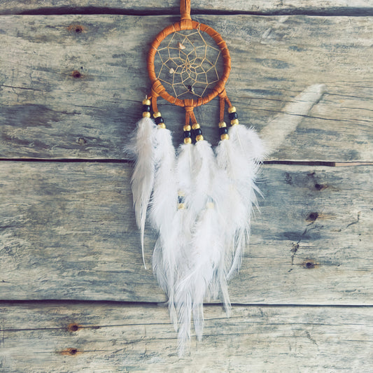 Handmade dreamcatcher wall decor natural feathers