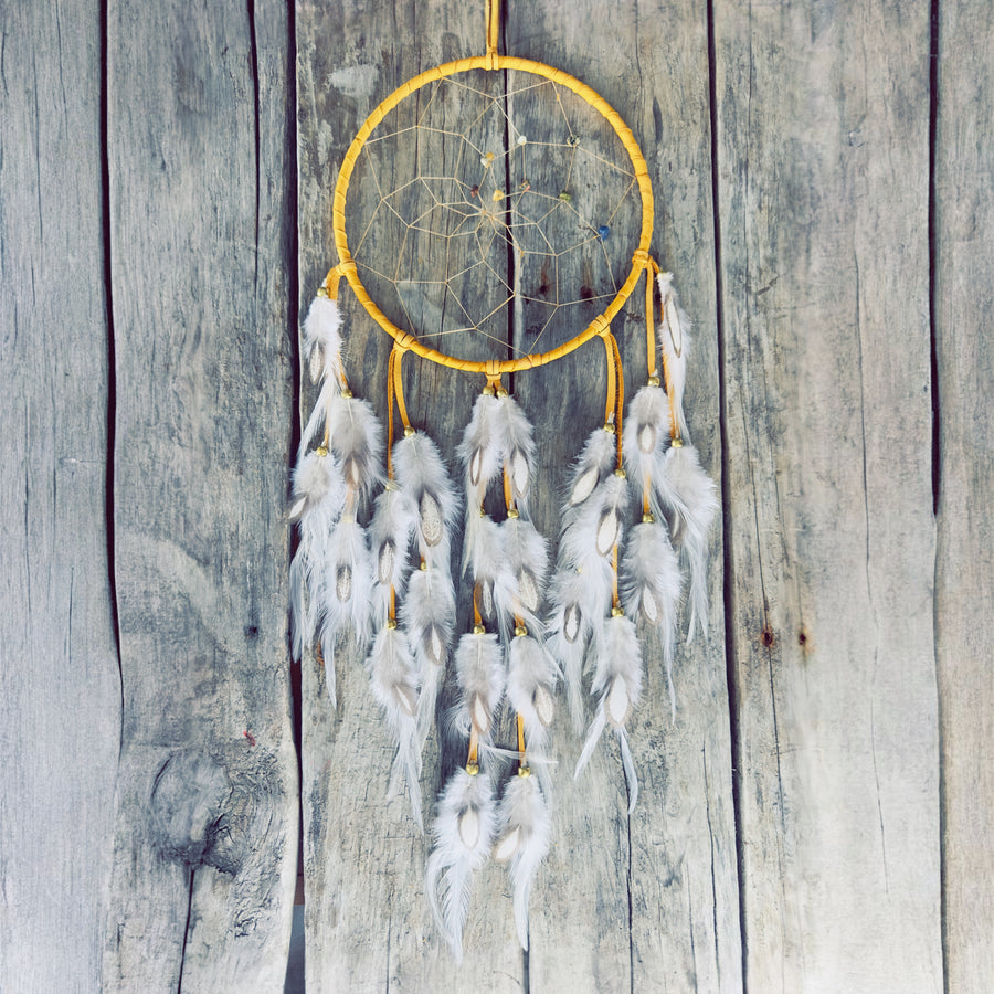 8-inch handmade gold dreamcatcher soft and elegant presence