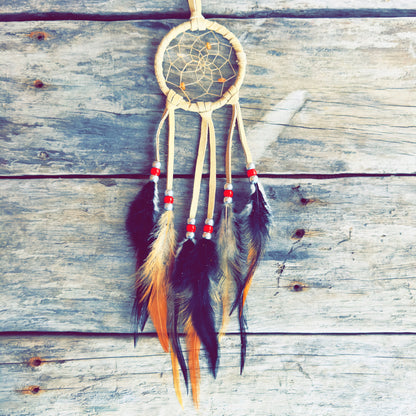 Handcrafted Indigenous dreamcatcher made with natural materials