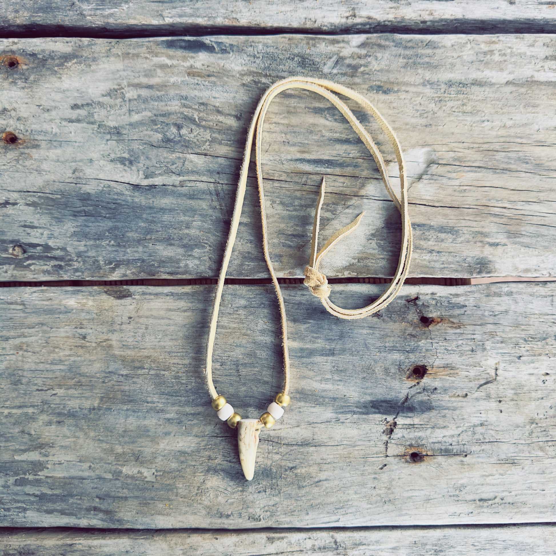 Authentic handcrafted deer antler necklace