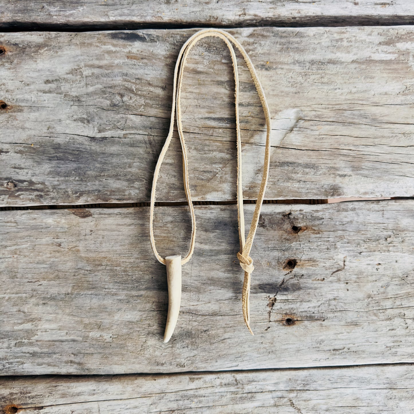 Spiritually inspired handmade deer antler necklace