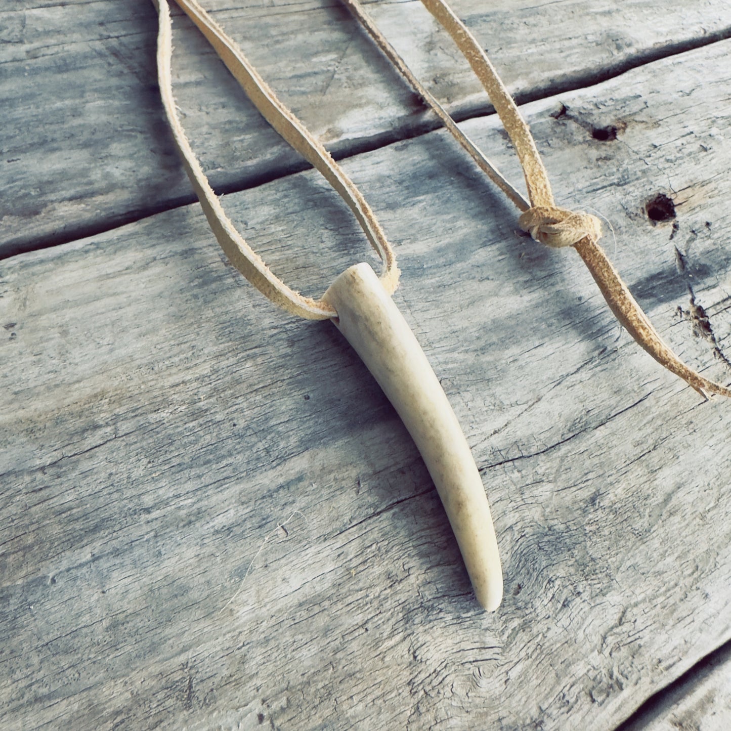 Authentic handmade deer antler necklace
