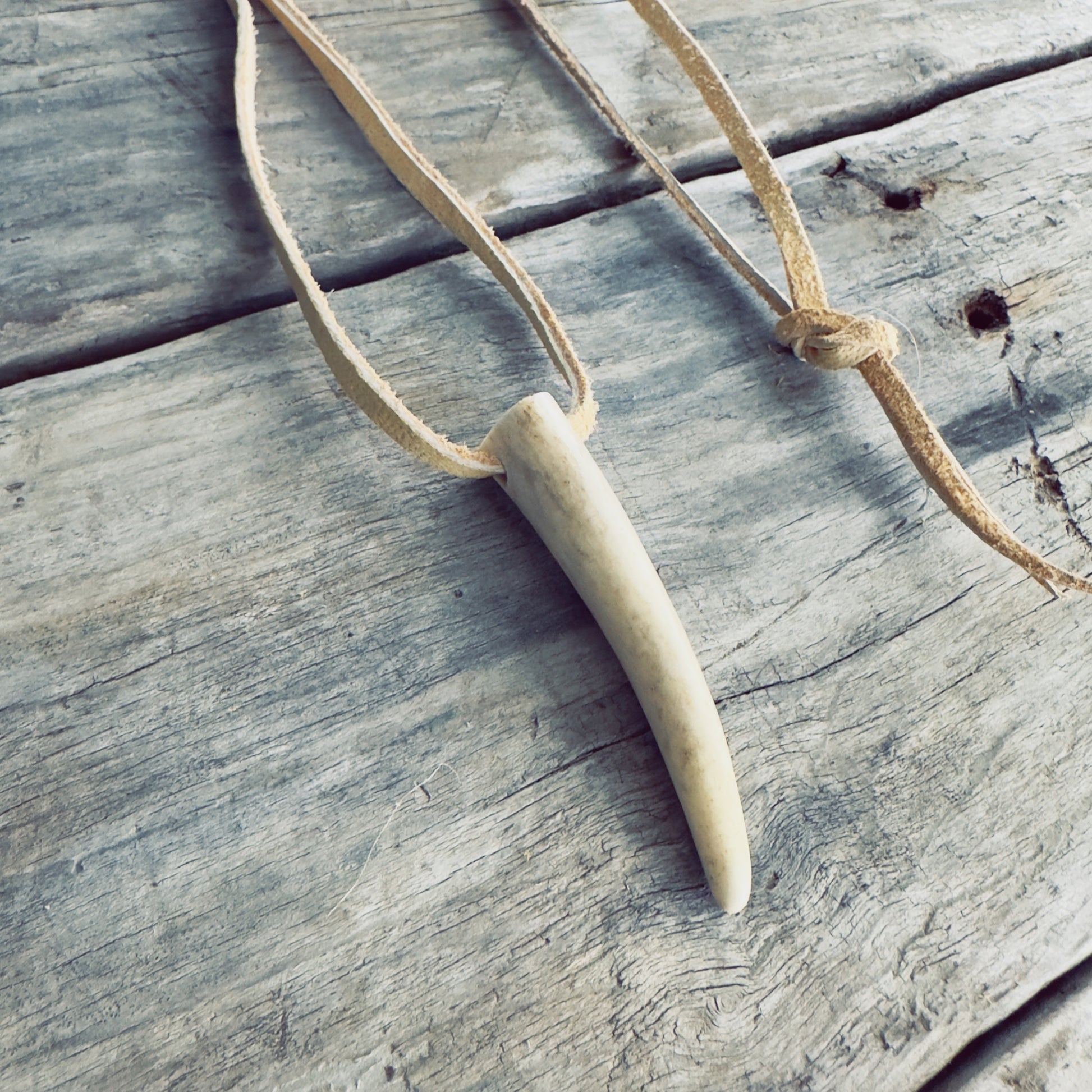 Authentic handmade deer antler necklace