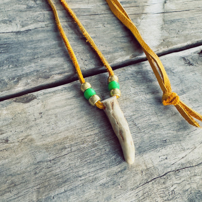 Natural deer antler necklace meaningful gift