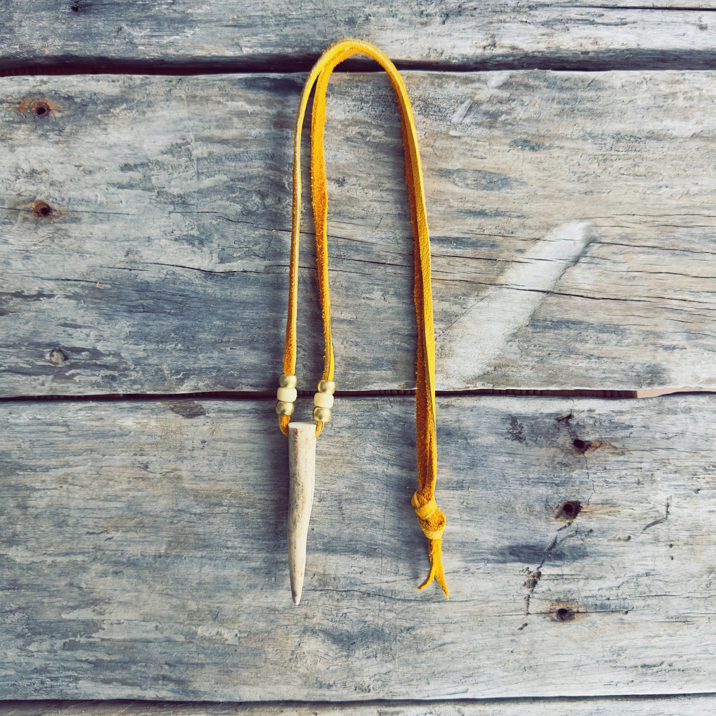 Boreal style handmade deer antler necklace