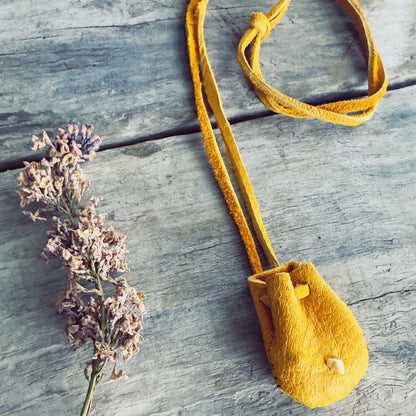 Traditional moose leather medicine bag