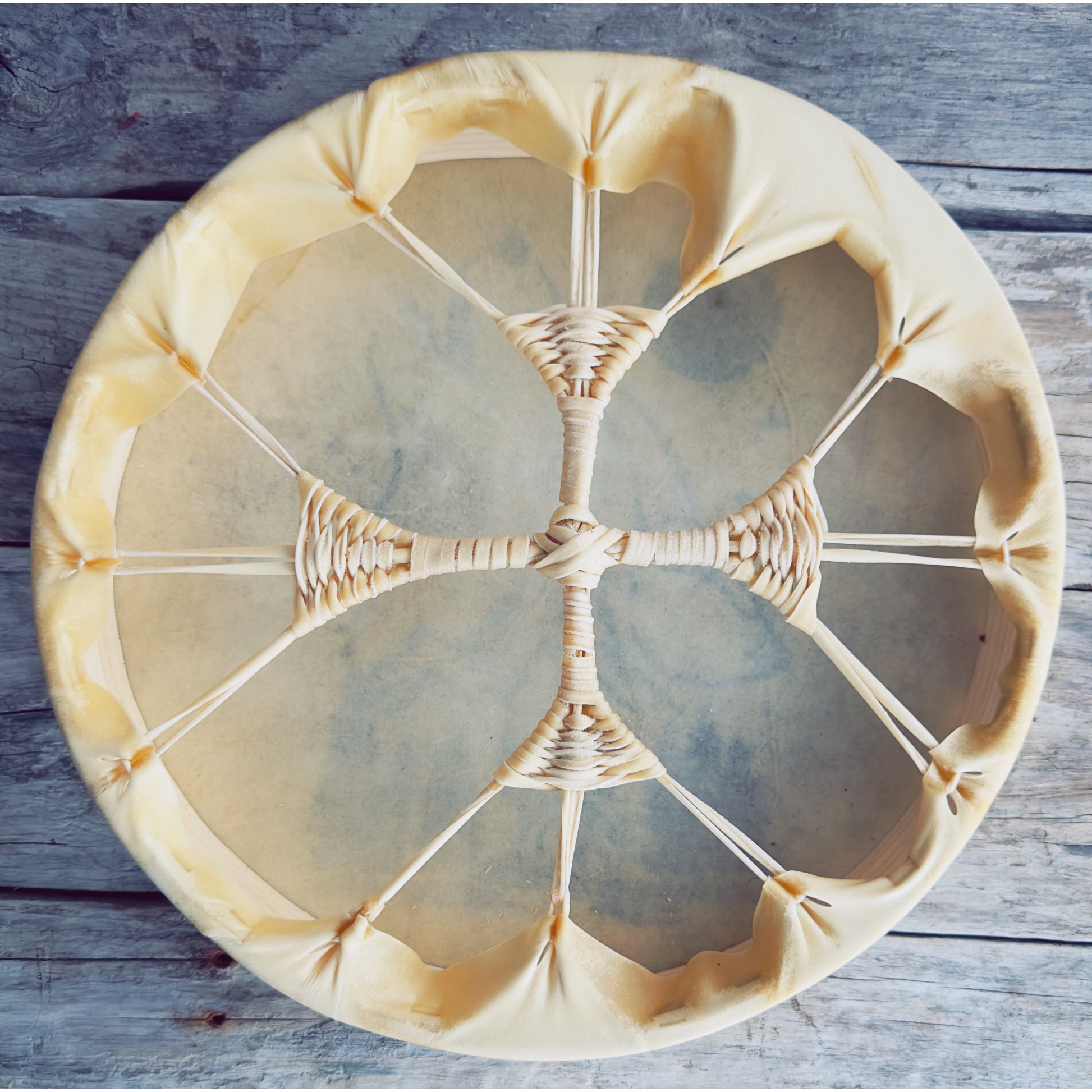 Handmade native drum crafted with deer hide