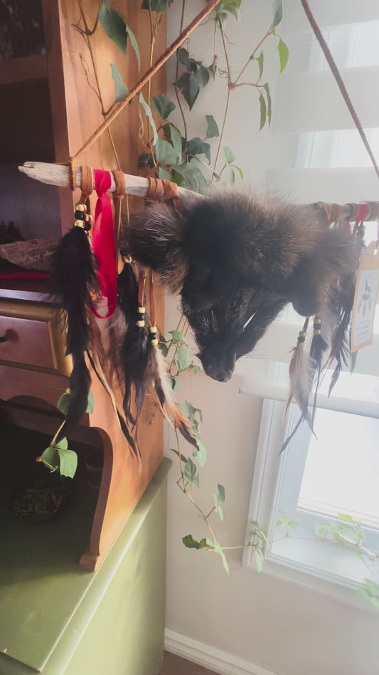 Décorations murales avec têtes de renard – œuvres artisanales autochtones Esprit animal