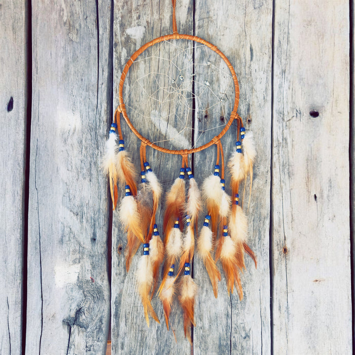 Capteur de rêves 8 pouces souffle d’ancrage cuir d’orignal équilibre intérieur