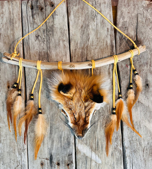 Déco mural Autochtone - Renard roux plumes de coq